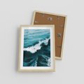 Plakat w ramie 30x40 - Wibracje Oceanu - turkusowy ocean, fale - rama drewno