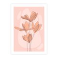 Plakat bez ramy 50x70 - Przenikające Kształty - minimalistyczny plakat, pudrowe kwiaty