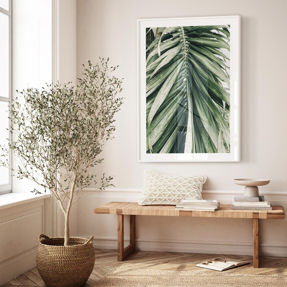 Plakat bez ramy 50x70 - Spokojna Piękność Palmowych Liści - palma, liście palmy