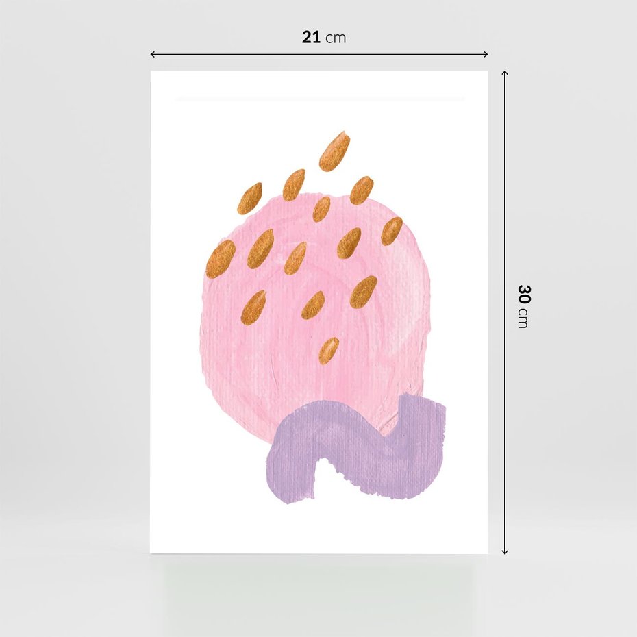 Plakat bez ramy 21x30 - Migoczące Pastelowe Kształty - akwarela, minimalizm