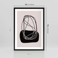 Plakat w ramie 50x70 - Linie Eksploracji - abstrakcyjne szkicowane linie, minimalizm - rama czarna