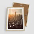 Plakat w ramie 50x70 - Nowojorska Skyline - Manhattan, Nowy Jork - rama drewno