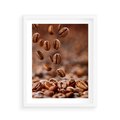 Plakat w ramie 40x50 - Kawiarniana atmosfera kawy - kawa, kawiarnia - rama biała