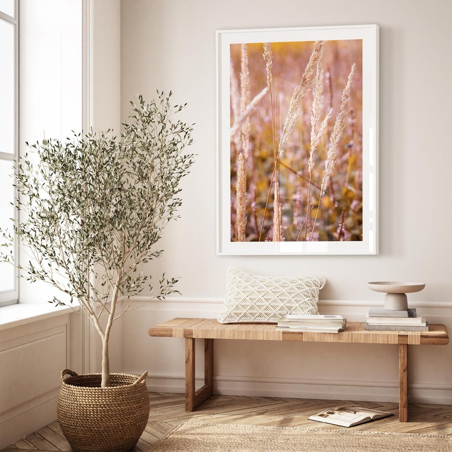 Plakat bez ramy 21x30 - Sucha Trawa w Sierpniu - trawy, łąka