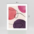 Plakat bez ramy 40x50 - Migoczące Echo - abstrakcyjne akwarelowe plamy, nieregularne linie