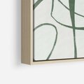 Obraz w ramie 80x120 - Zielony Spokój - zielona abstrakcja, spokojny plakat - rama drewno