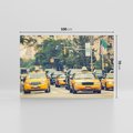 Obraz na płótnie 100x70 - Miasto Taksówek - taksówki, miasto