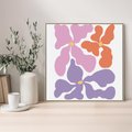 Obraz w ramie 50x50 - Bezgraniczne Wibracje - abstrakcyjne kolorowe kwiaty, minimlizm - rama drewno