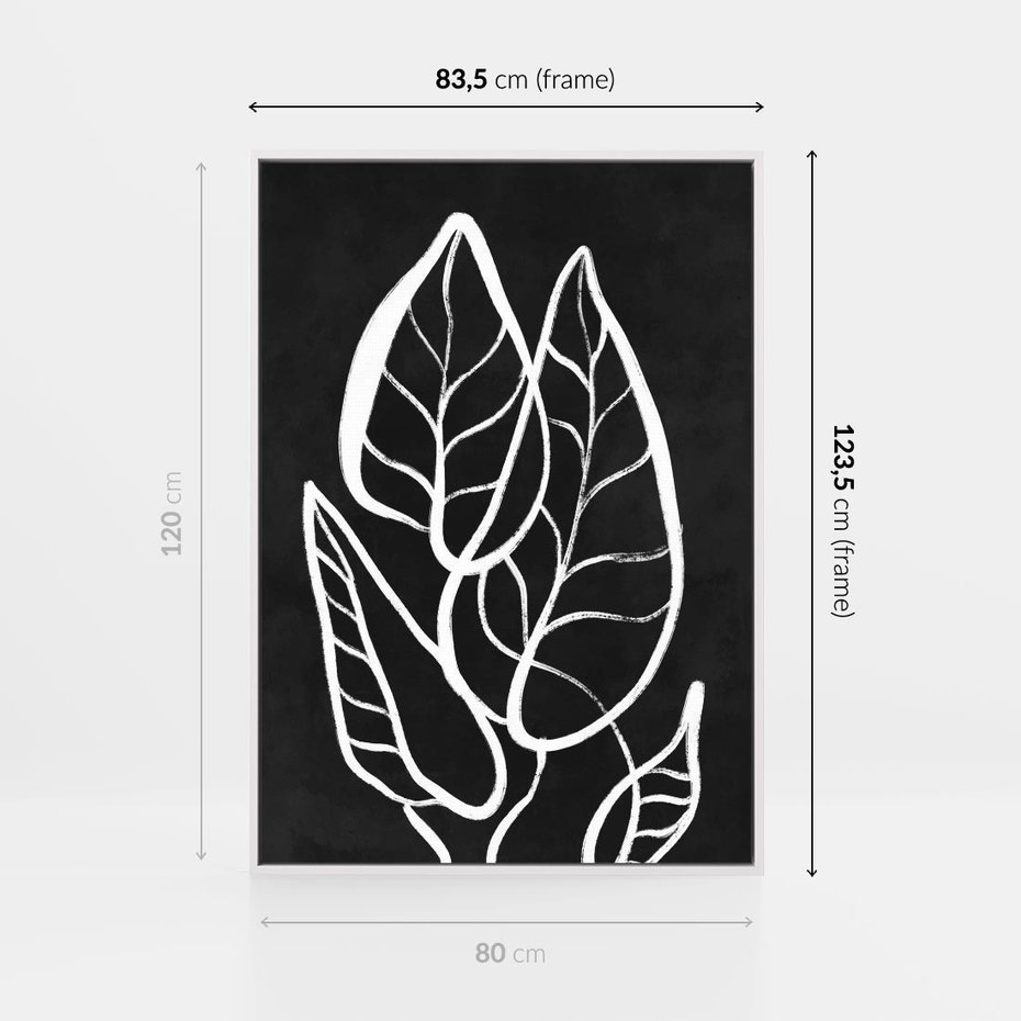 Obraz w ramie 80x120 - Lustrzane Odbicie - mroczna sztuka, minimalizm - rama biała