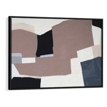 Obraz w ramie 70x50 - Wyrażona cisza abstrakcji - abstrakcyjne, nieregularne kształty - rama czarna