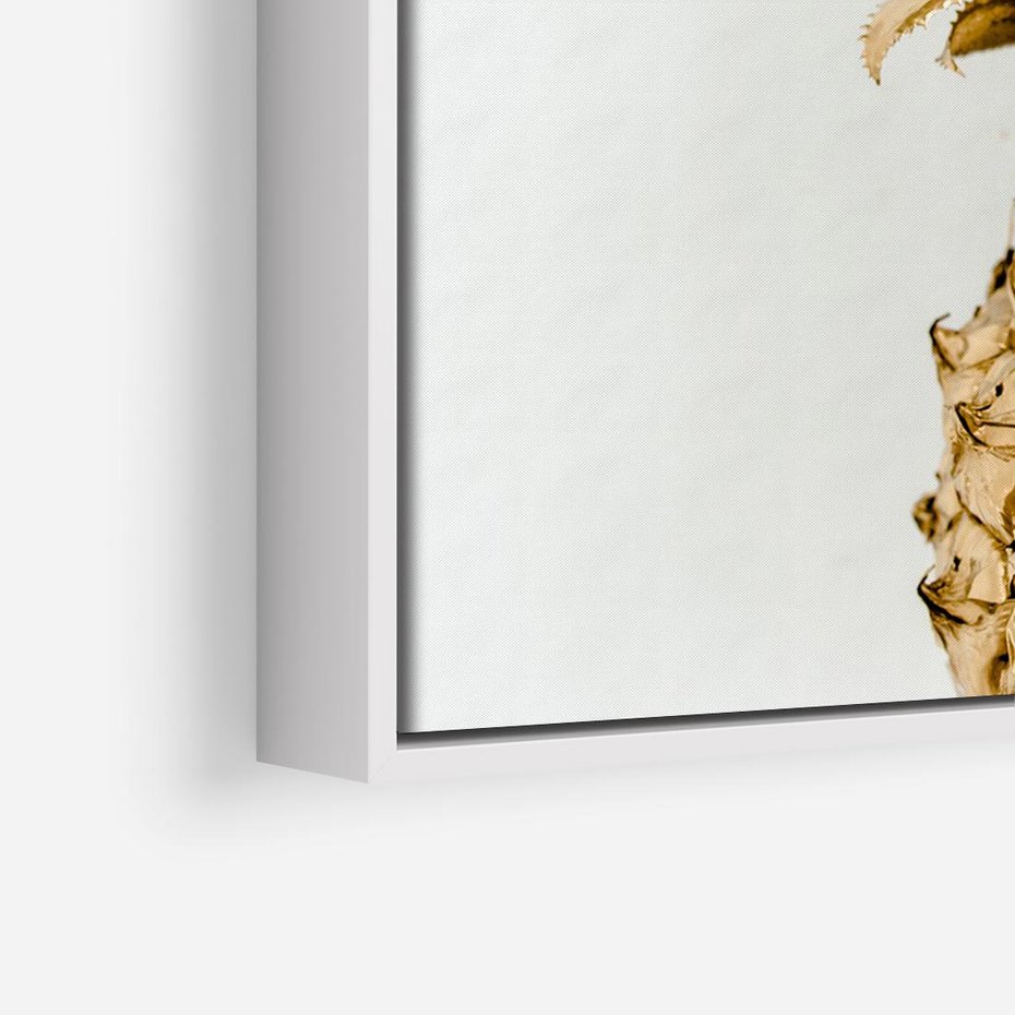 Obraz w ramie 70x50 - Ekskluzywny Akcent - złoty, ananas - rama biała