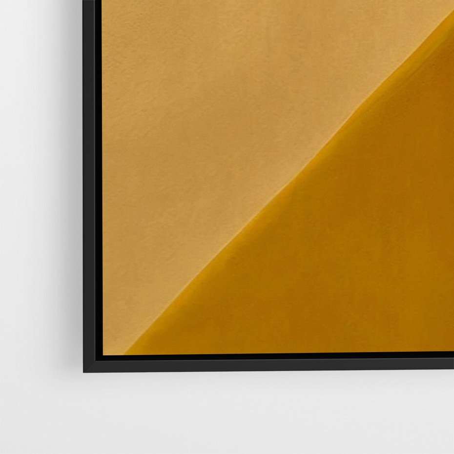 Obraz w ramie 70x100 - Harmonia migoczących ognisk - intensywne ciepłe kolory, słoneczny żółty - rama czarna