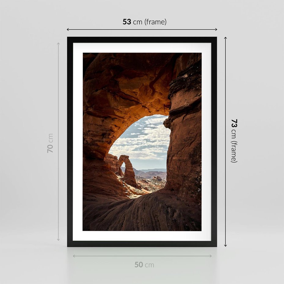 Plakat w ramie 50x70 - Magia pustynnego kanionu - pustynia, kanion - rama czarna