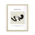 Plakat w ramie 40x50 - Prostota w kształcie - abstrakcja, maźnięcie farbą - rama drewno