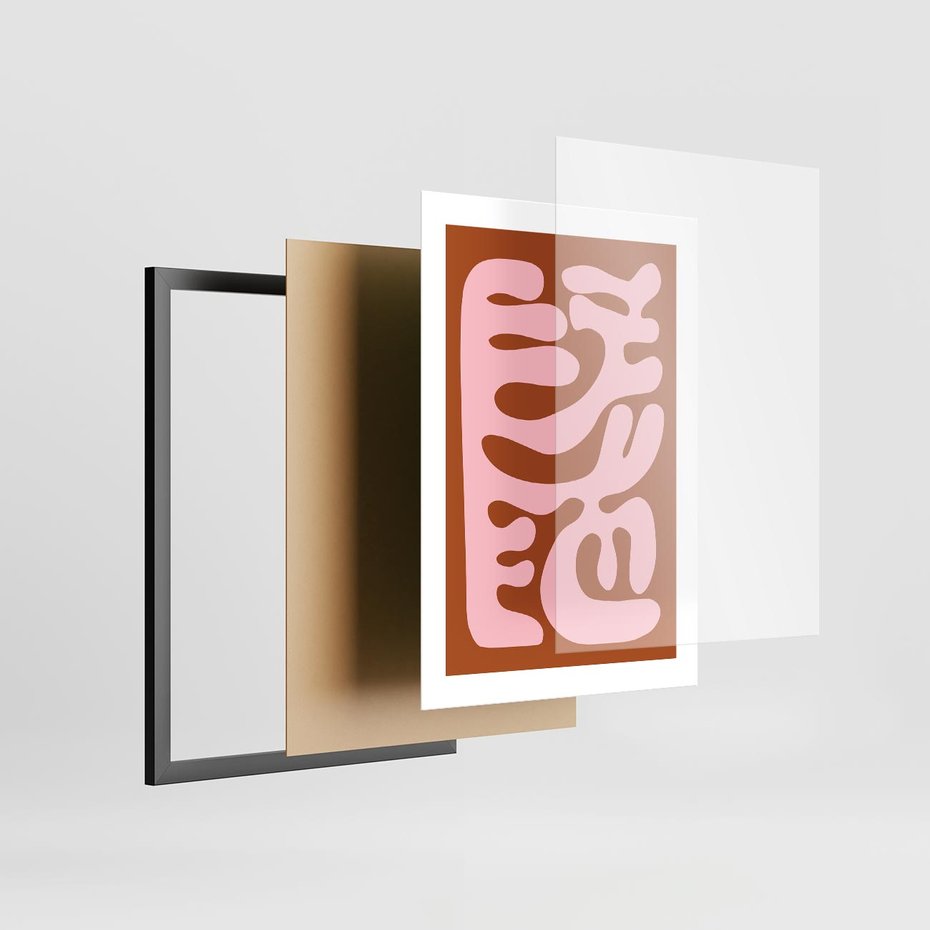 Plakat w ramie 30x40 - Migotliwe Boho Marzenia - abstrakcyjny obraz, plakat - rama czarna