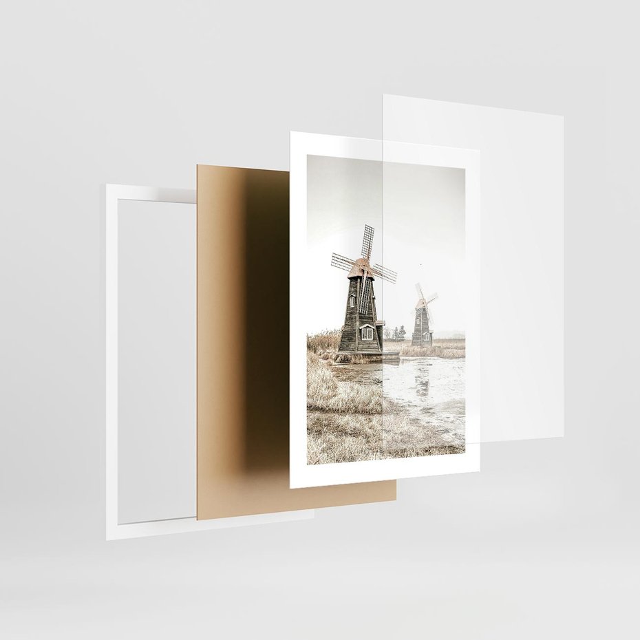 Plakat w ramie 30x40 - Wiejskie Młyny: Rustykalna Fotografia - młyny, rustykalna fotografia - rama biała