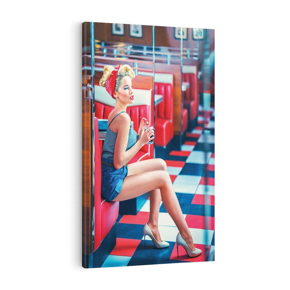 Obraz na płótnie 80x120 - Stylowa Elegancja - retro, pinup