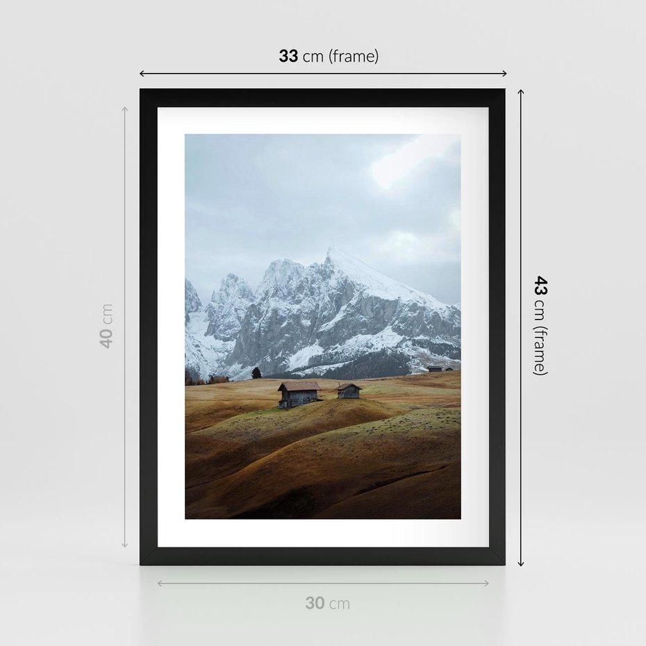 Plakat w ramie 30x40 - Odkryj Ich Urok - góry, skandynawia - rama czarna