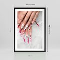 Plakat w ramie 50x70 - Paznokcie jak dzieło sztuki - paznokcie, manicure - rama czarna