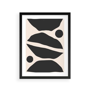 Plakat w ramie 50x70 - Surowa Abstrakcja - abstrakcyjny nowoczesny obraz, surowość - rama czarna