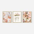 Zestaw obrazy w ramie 40x50 galeria - Róże, kwiaty, do, sypialni - rama drewno