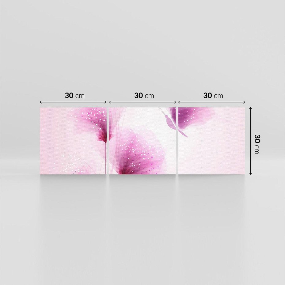 Obraz na płótnie 90x30 - Akwarelowe Kwiaty w Pastelach - kwiaty, akwarelowe