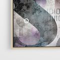 Obraz w ramie 80x80 - Nocne opowieści w barwach - typografia, abstrakcja - rama drewno