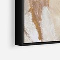Obraz w ramie 70x50 - Elegancja w Złocistym Chaosie - złoto beż, abstrakcja - rama czarna