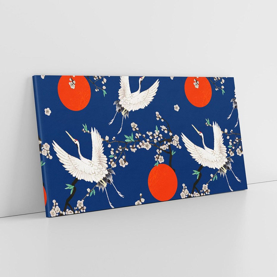 Obraz na płótnie 100x50 - Japońskie Żurawie Indygo - sztuka japońska, japonia