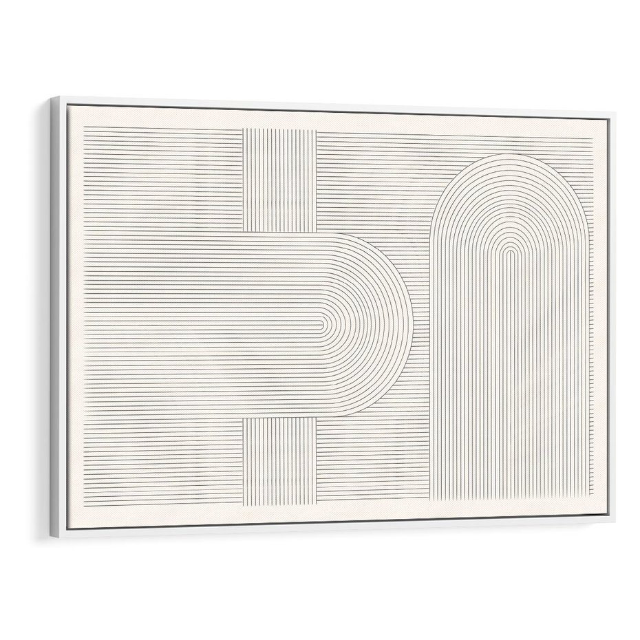 Obraz w ramie 70x50 - Geometryczna Elegancja Mid Century - mid century, minimalizm - rama biała