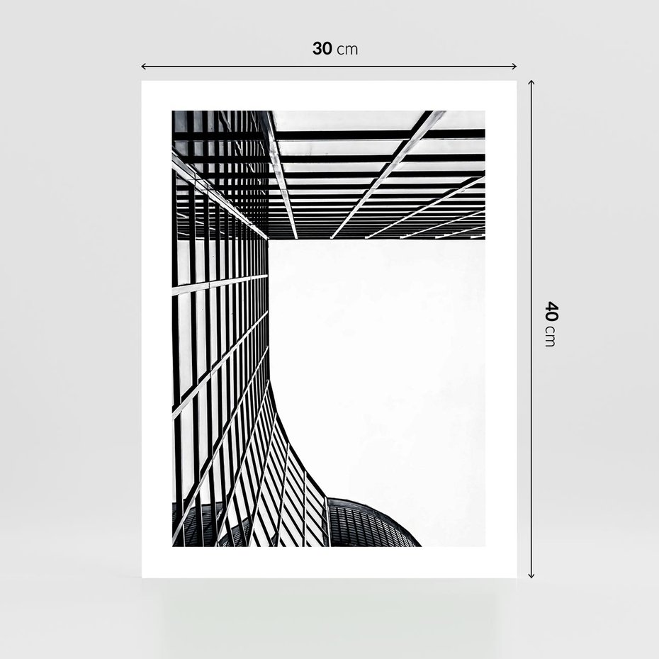 Plakat bez ramy 30x40 - Minimalizm Wysokości - architektura, czarno białe zdjęcie