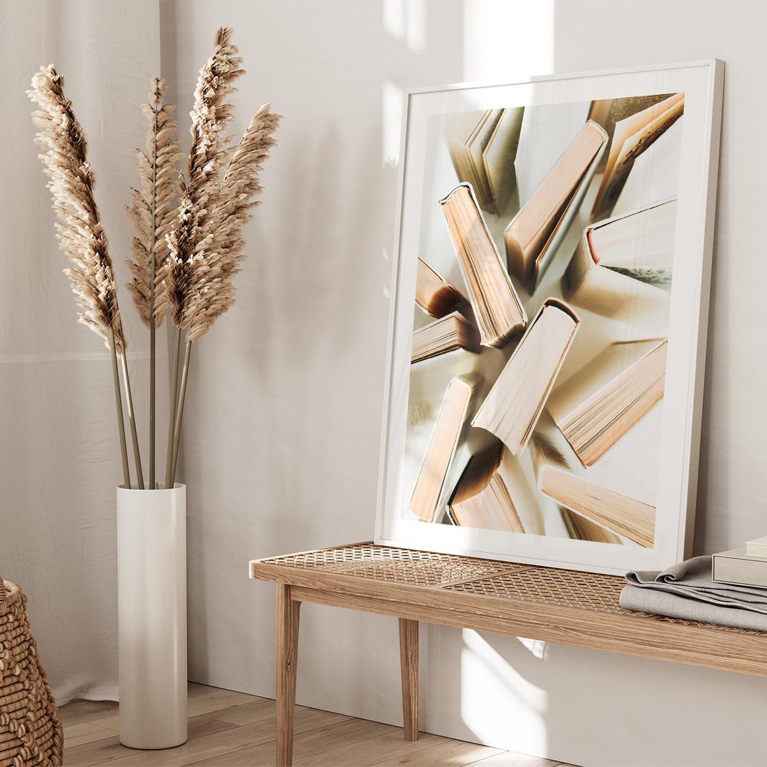 Plakat bez ramy 50x70 - Odcienie Wiedzy - książki, ujęcie z góry