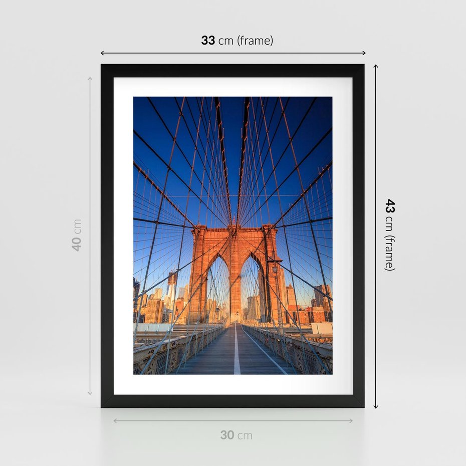Plakat w ramie 30x40 - Most architektoniczne arcydzieło - most, architektura - rama czarna