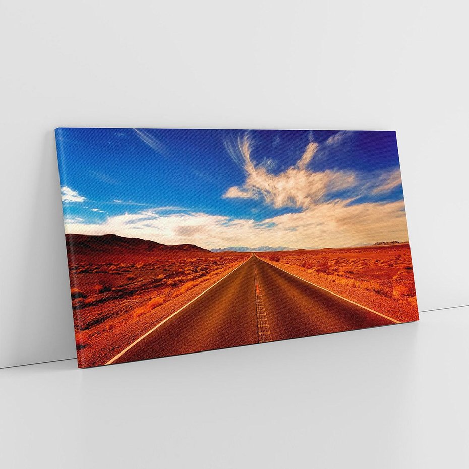 Obraz na płótnie 140x70 - Przygoda na pustynnej drodze - droga, pustynia