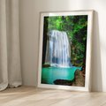 Plakat w ramie 30x40 - : Moc Natury - wodospad, rzeka - rama drewno
