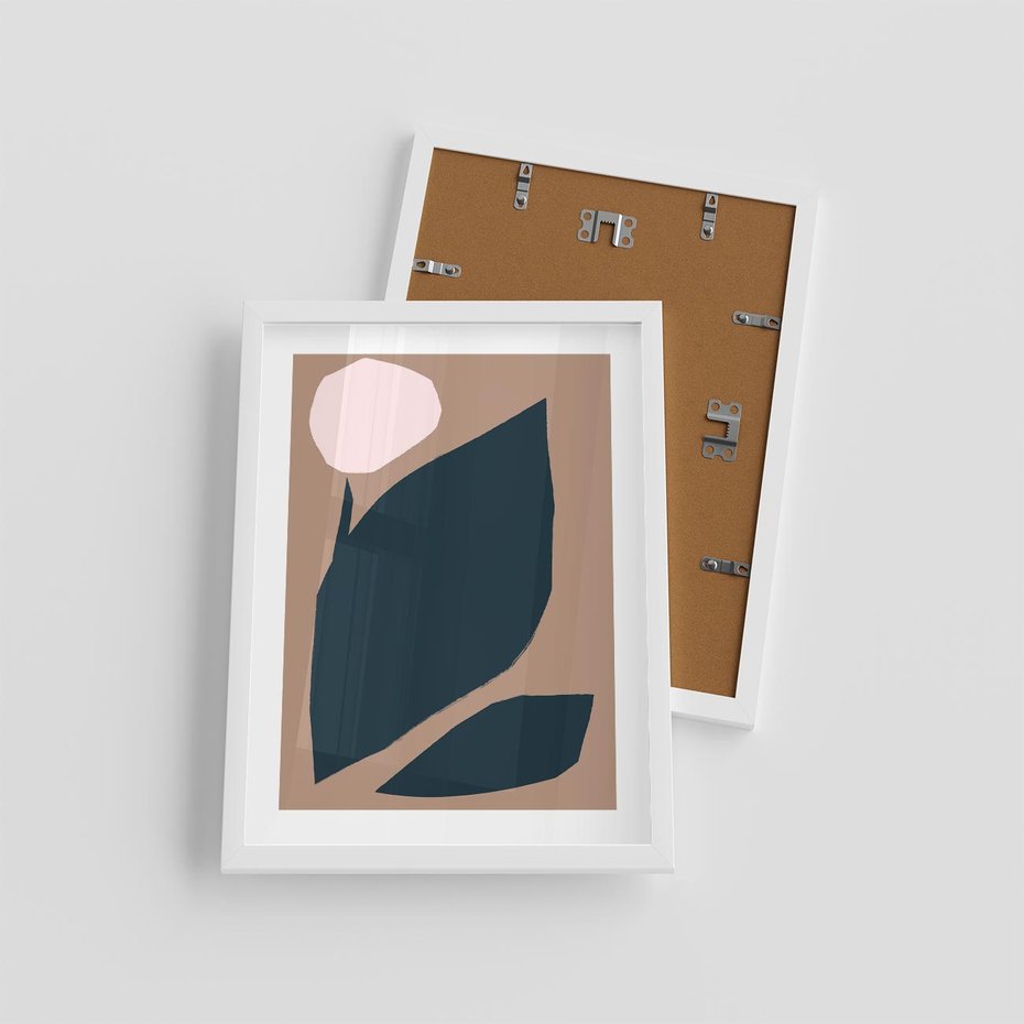 Plakat w ramie 30x40 - Rozkwitająca Wolność Boho - abstrakcyjny obraz, plakat - rama biała