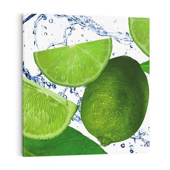 Obraz na płótnie 70x70 - Świeże limonki - limonki, woda