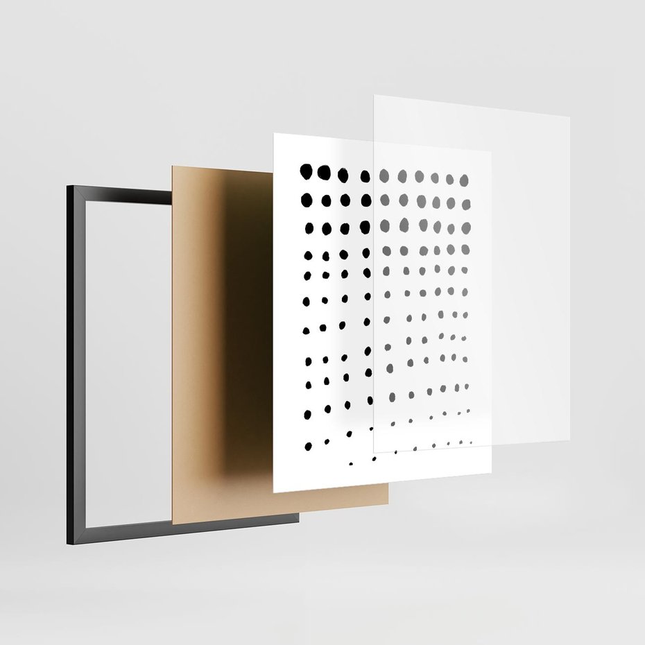 Plakat w ramie 40x50 - Abstrakcyjna Transformacja - abstrakcyjna kompozycja z czarnych kropek, minimalistyczny czarno bialy plakat - rama czarna