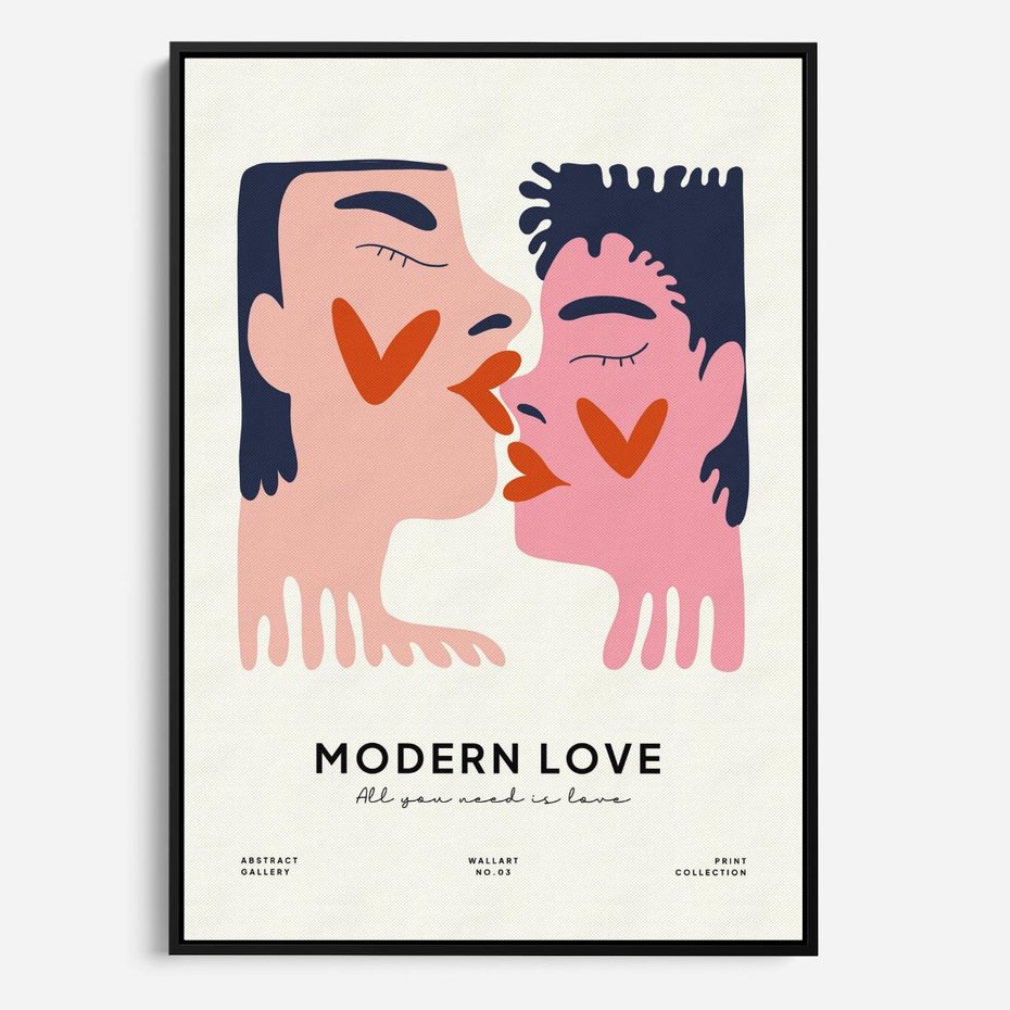 Obraz w ramie 70x100 - Miłość w Kompozycji - miłość, para zakochanych - rama czarna