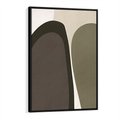 Obraz w ramie 70x100 - Fale w Zieleni - abstrakcyjne kształty, zgaszona zieleń - rama czarna