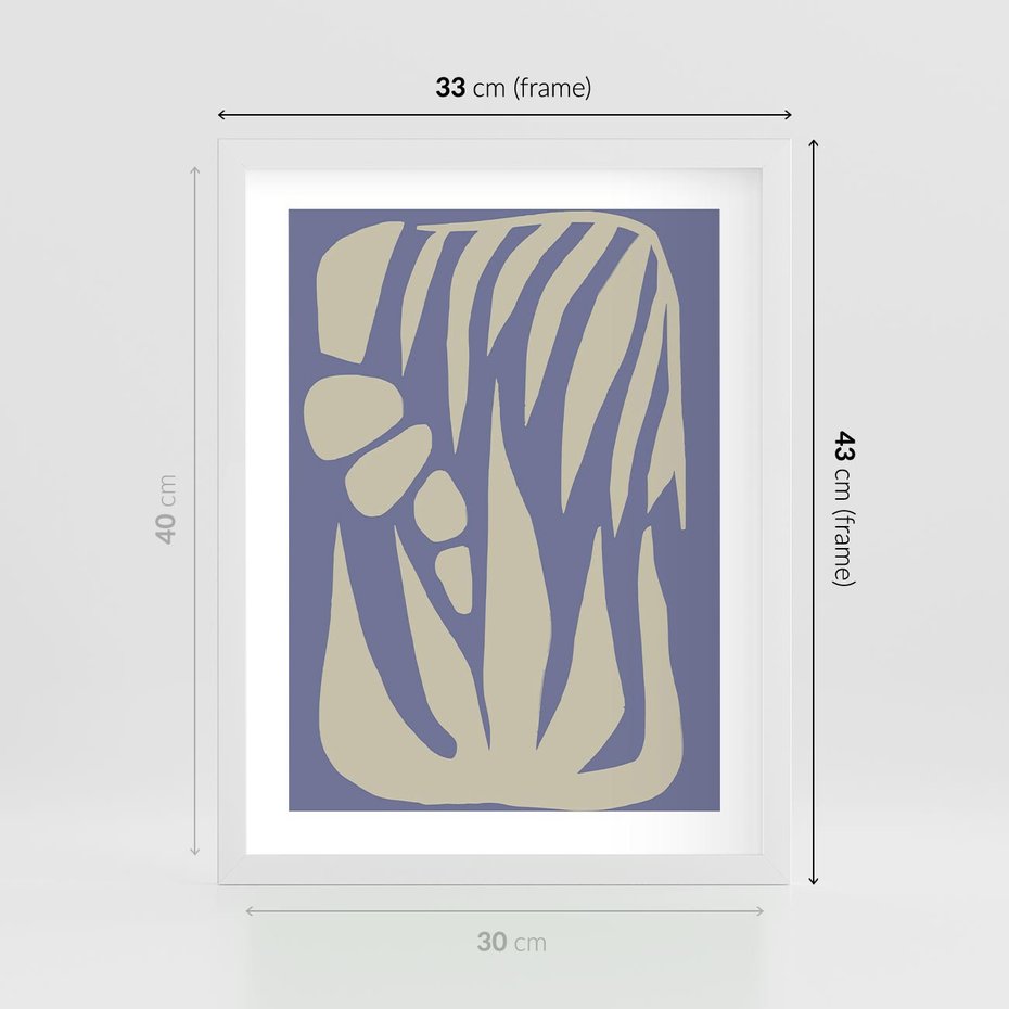 Plakat w ramie 30x40 - Kształty Niewidzialnych Granic - abstrakcyjna sztuka, skandynawski styl - rama biała