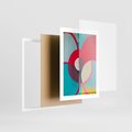Plakat w ramie 30x40 - Kolorowe Odsłony Inspiracji - abstrakcyjny obraz, olejny - rama biała