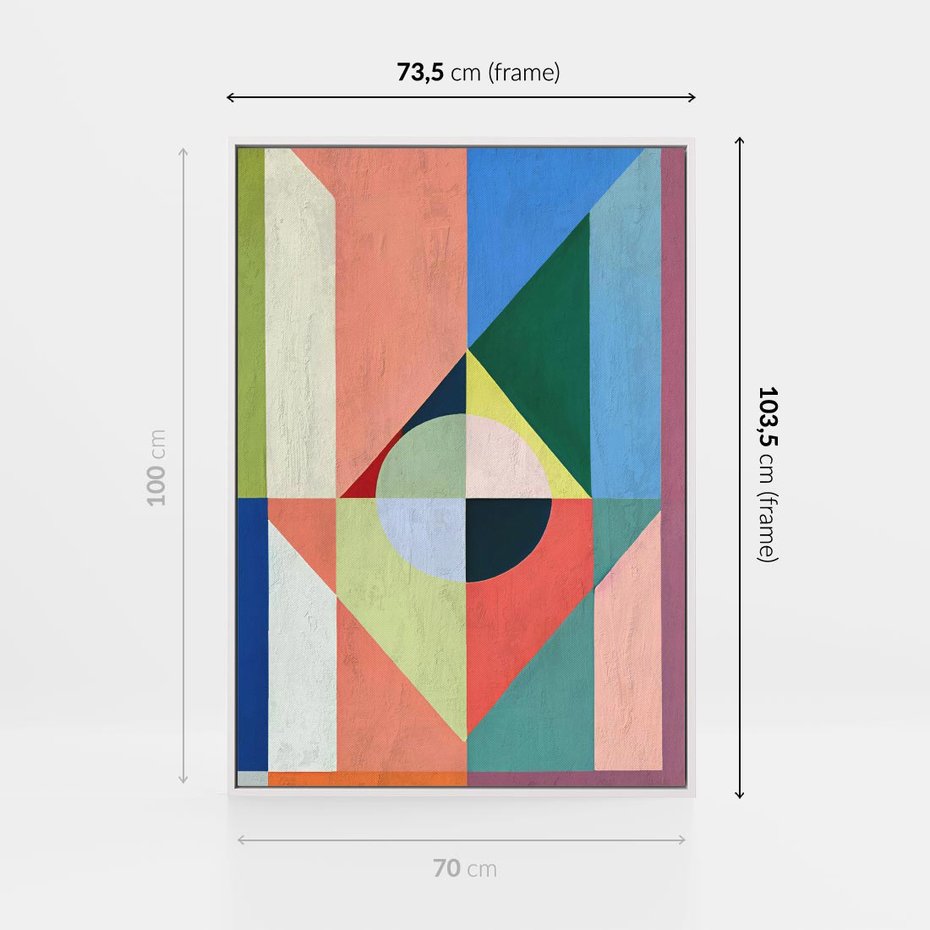 Obraz w ramie 70x100 - Księga Kolorowych Wizji - różne geometryczne formy, koła - rama biała