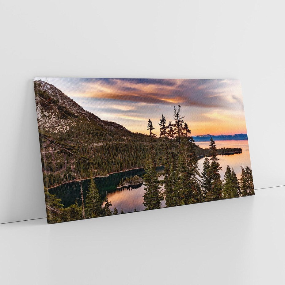 Obraz na płótnie 140x70 - Jezioro w lesie spokój natury - jezioro, las