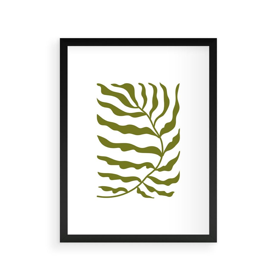 Plakat w ramie 30x40 - Rytmy Chaosu - roślina, gałązka - rama czarna