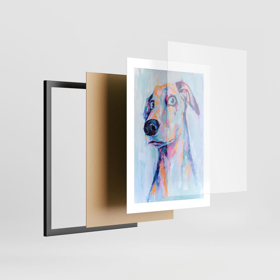 Plakat w ramie 30x40 - Cześć! Jak się Masz? - obraz olejny, zabawna sztuka - rama czarna