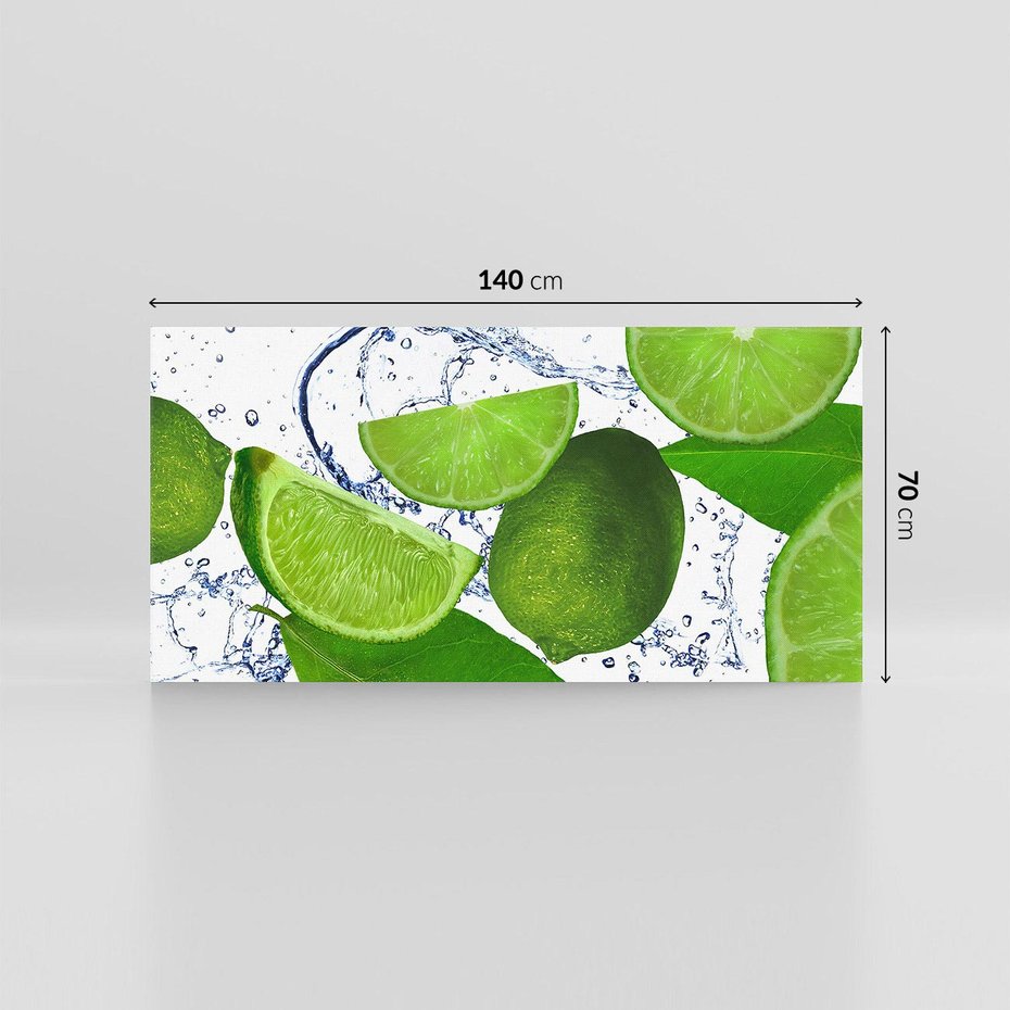 Obraz na płótnie 140x70 - Świeże limonki - limonki, woda