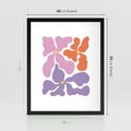 Plakat w ramie 40x50 - Bezgraniczne Wibracje - abstrakcyjne kolorowe kwiaty, minimlizm - rama czarna