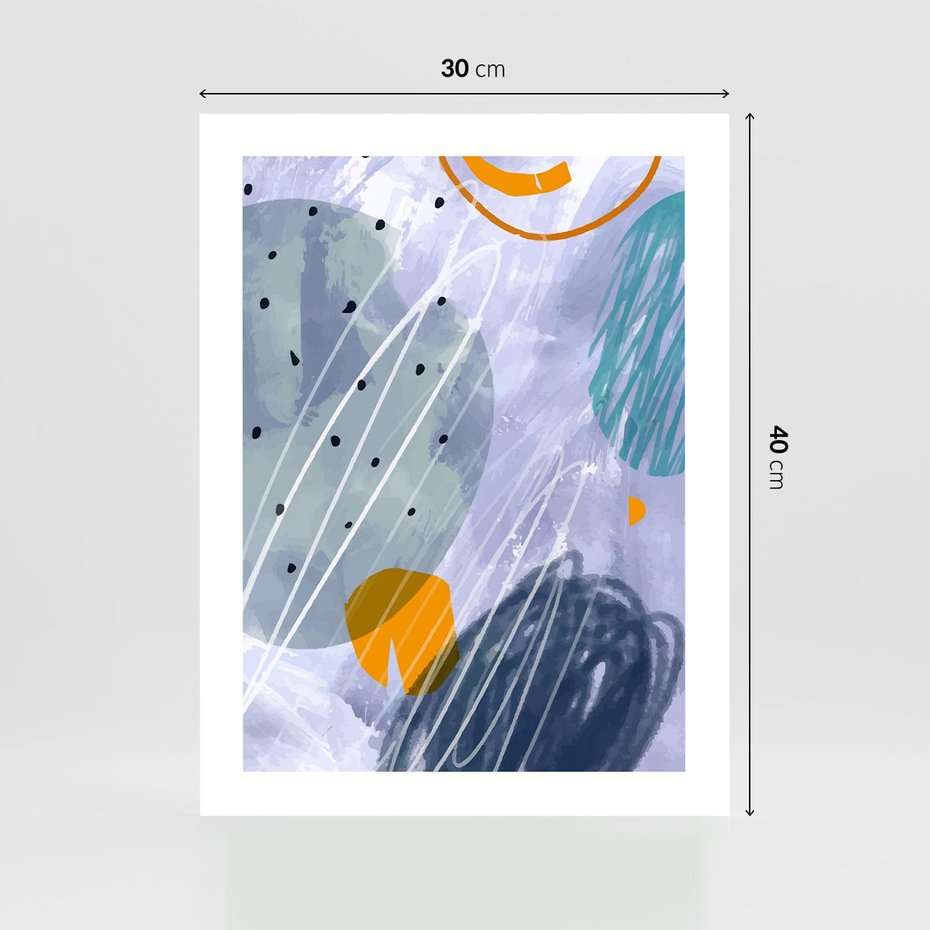 Plakat bez ramy 30x40 - Pastelowe Przenikanie - abstrakcyjny plakat do młodzieżowego pokoju, granaty fiolety