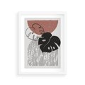 Plakat w ramie 30x40 - Nowoczesna Monstera: Szkic w Grafice - nowoczesna grafika, monstera - rama biała